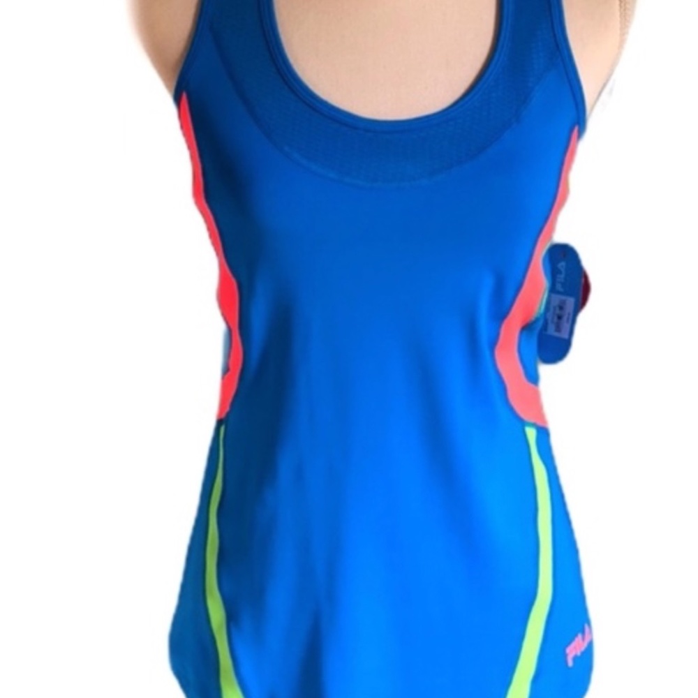 Fila Colorblock Tank Top Sz M w/Built-in Bra
